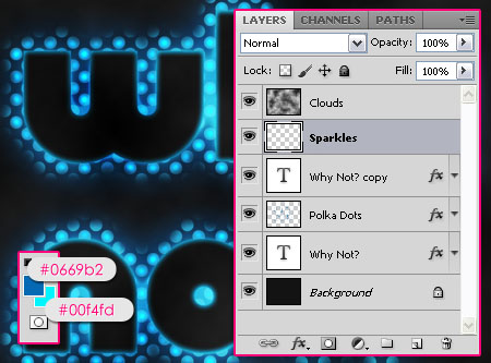 Glowing Polkadots Text Effect step 8