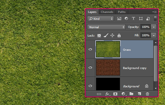 Grass and Dirt Text Effect step 2