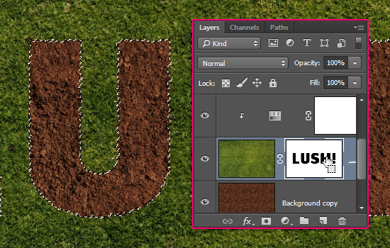 Grass and Dirt Text Effect step 5