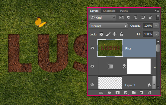 Grass and Dirt Text Effect step 6