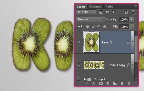 Kiwi Text Effect step 7