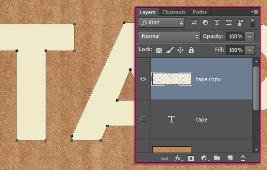 Masking Tape Text Effect step 1
