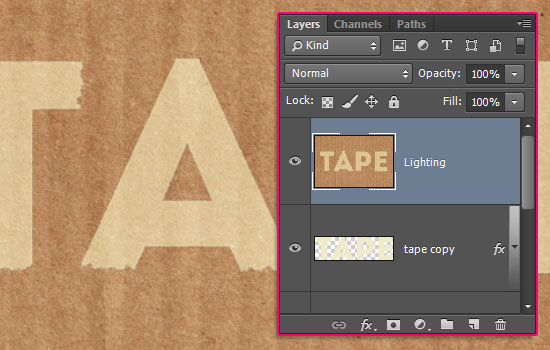 Masking Tape Text Effect step 4