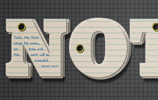 Note Cards Text Effect step 7