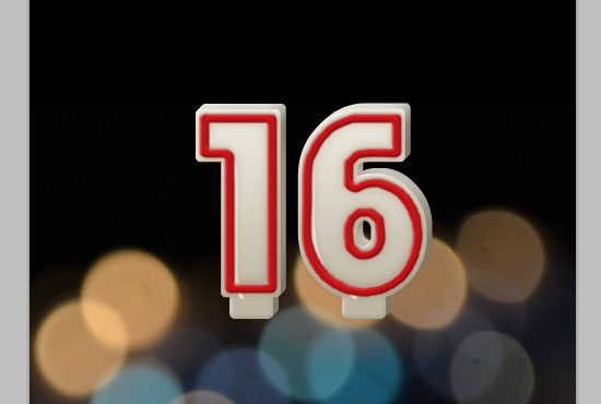 Number Candles Text Effect step 8