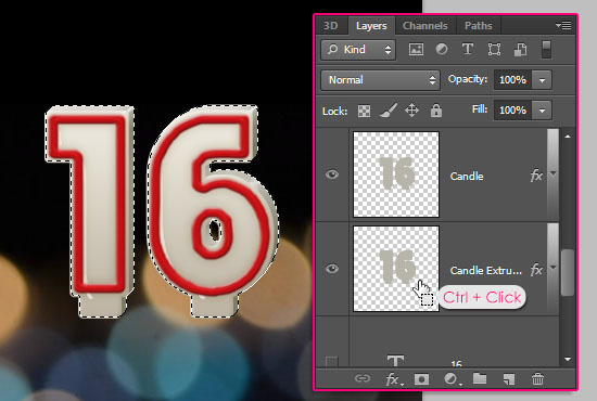 Number Candles Text Effect step 10
