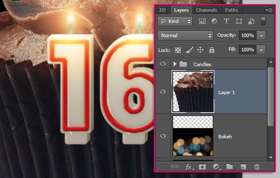 Number Candles Text Effect step 17