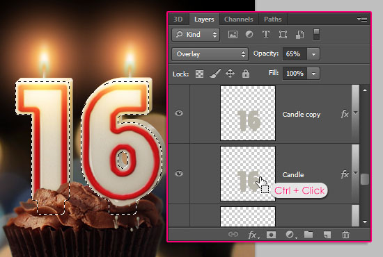 Number Candles Text Effect step 19