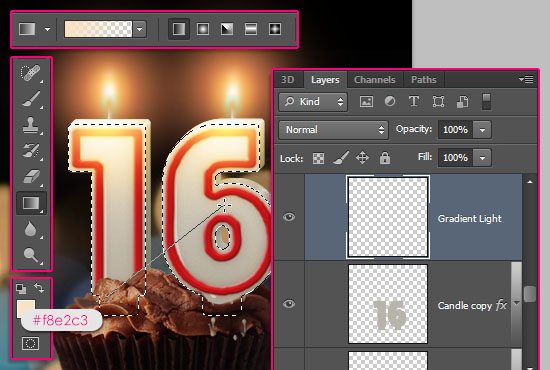 Number Candles Text Effect step 19