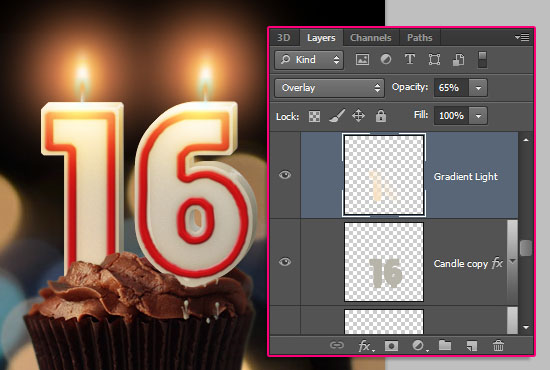 Number Candles Text Effect step 19