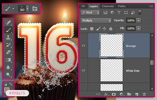 Number Candles Text Effect step 19