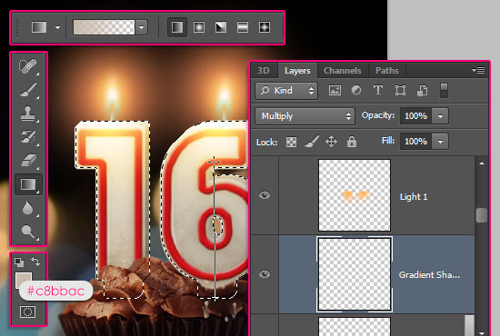 Number Candles Text Effect step 19