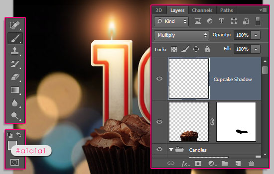 Number Candles Text Effect step 21