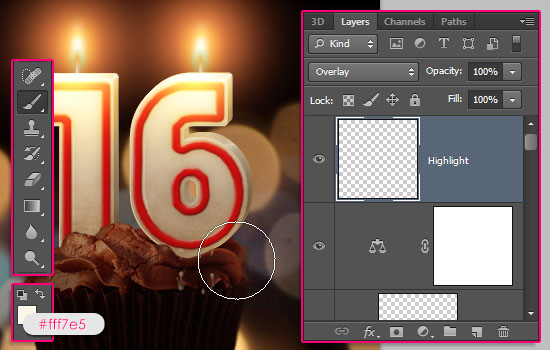 Number Candles Text Effect step 22