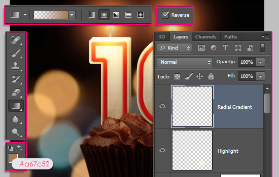 Number Candles Text Effect step 23