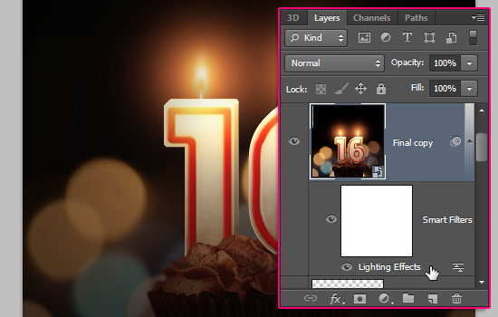 Number Candles Text Effect step 24