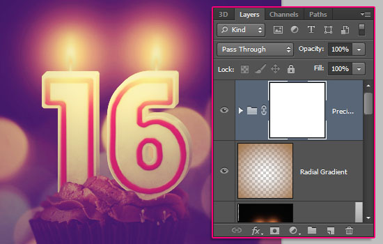 Number Candles Text Effect step 25