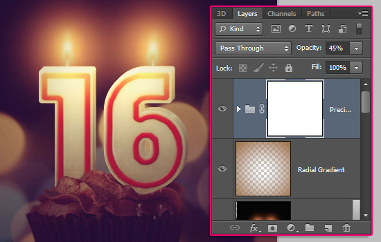 Number Candles Text Effect step 25