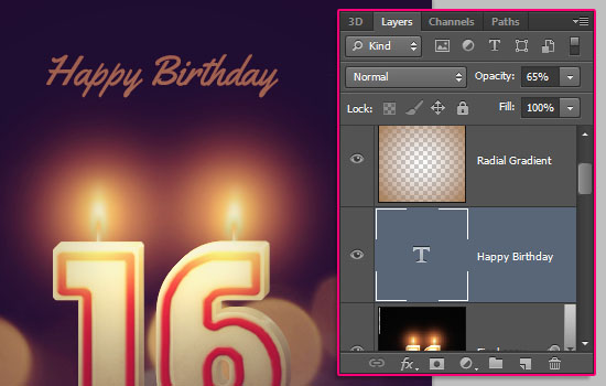 Number Candles Text Effect step 25