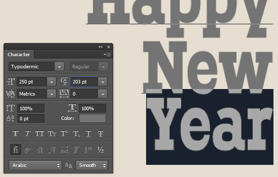 Simple New Year Typographic Poster Text Effect step 2