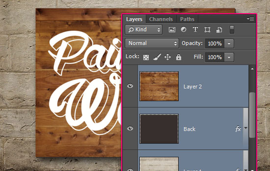 Paint On Wood Text Effect step 5