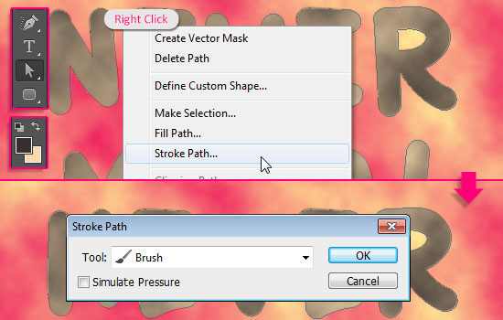 Paint Outliner Text Effect step 2