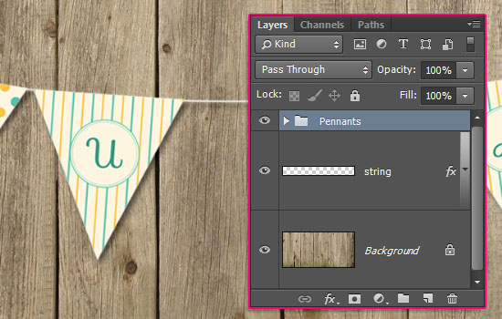 Pennant Banner Text Effect step 6