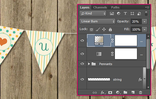 Pennant Banner Text Effect step 7