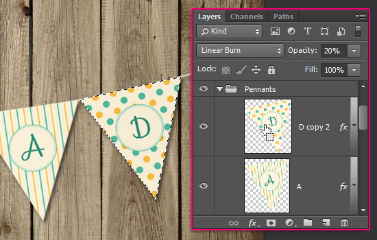 Pennant Banner Text Effect step 8