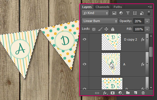 Pennant Banner Text Effect step 8