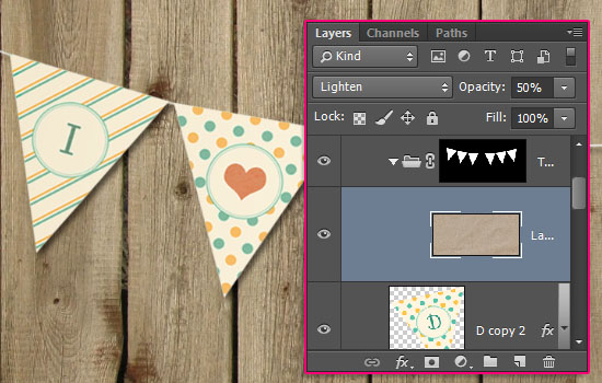 Pennant Banner Text Effect step 8