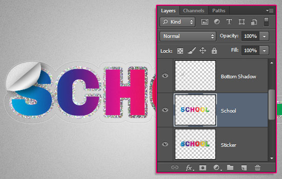 Retro Prism Sticker Text Effect step 10