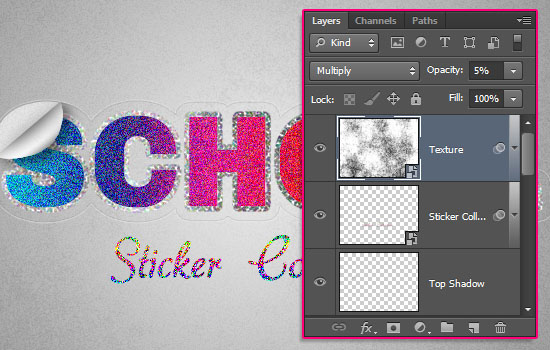 Retro Prism Sticker Text Effect step 12