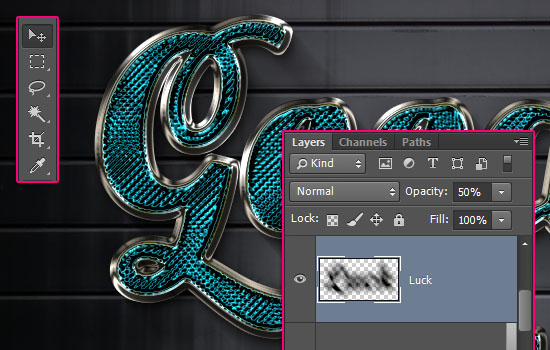 Sparkling Glass-Textured Text Effect step 7