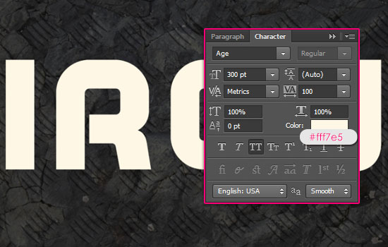 Sparkling Iron Text Effect step 2