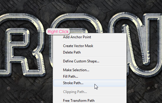 Sparkling Iron Text Effect step 7