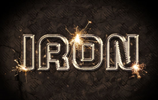 Sparkling Iron Text Effect step 13