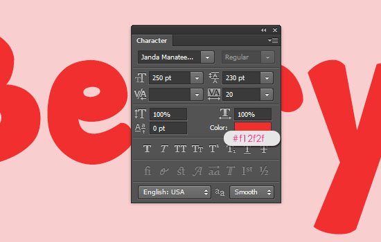 Strawberry Text Effect step 1