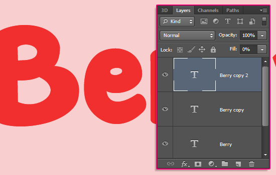 Strawberry Text Effect step 1