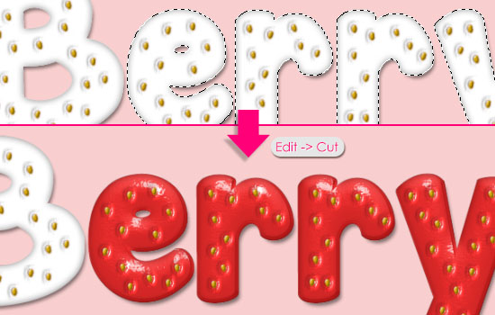 Strawberry Text Effect step 10