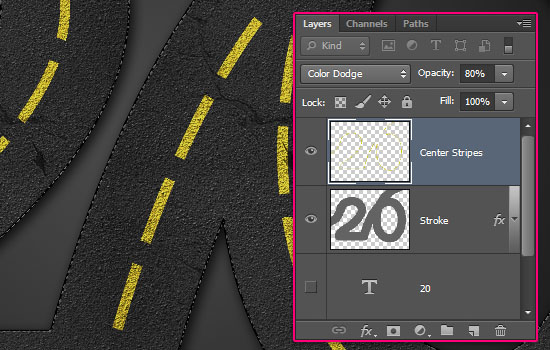 Striped Road Inspired Text Effect step 5