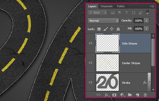 Striped Road Inspired Text Effect step 6