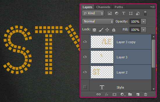 Simple Studded Text Effect step 5