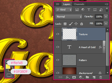 Stylish Gold Text Effect step 3