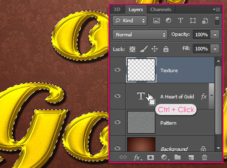 Stylish Gold Text Effect step 3