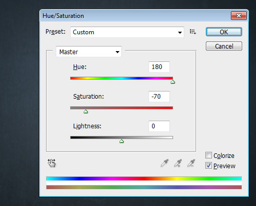 Turquoise Metallic Text Effect step 1