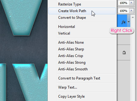 Turquoise Metallic Text Effect step 3