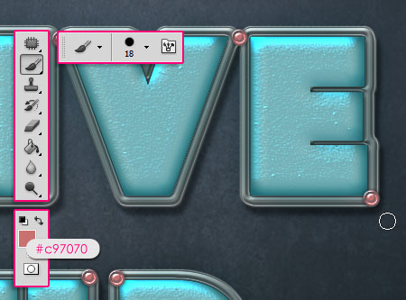 Turquoise Metallic Text Effect step 5