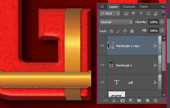 Wrapped Gift Box Text Effect step 7