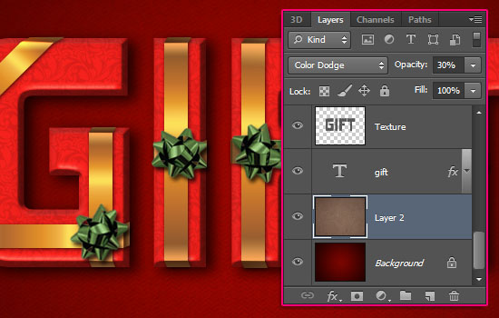 Wrapped Gift Box Text Effect step 10
